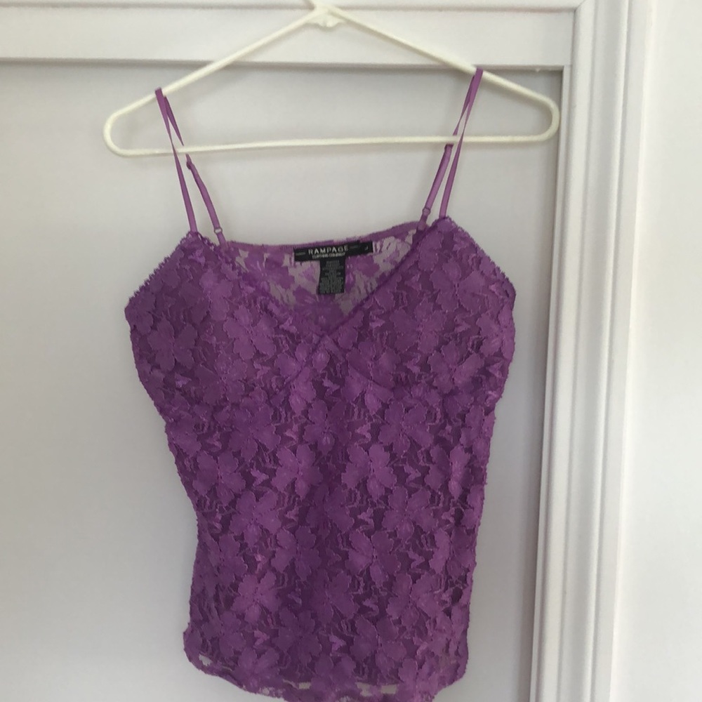 Purple lace tank top